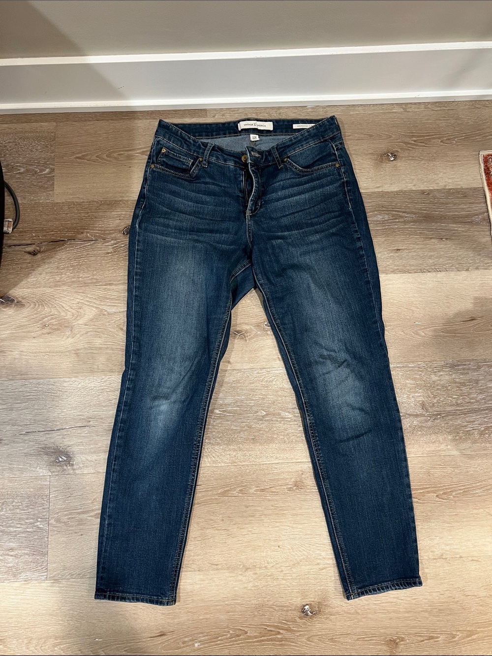 Vintage America Indigo Cropped Slim Jeans